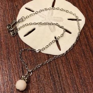 White Pendant Ankle Bracelet